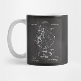 Horse Bridle Patent - Horse Lover Horse Stables Art - Black Chalkboard Mug